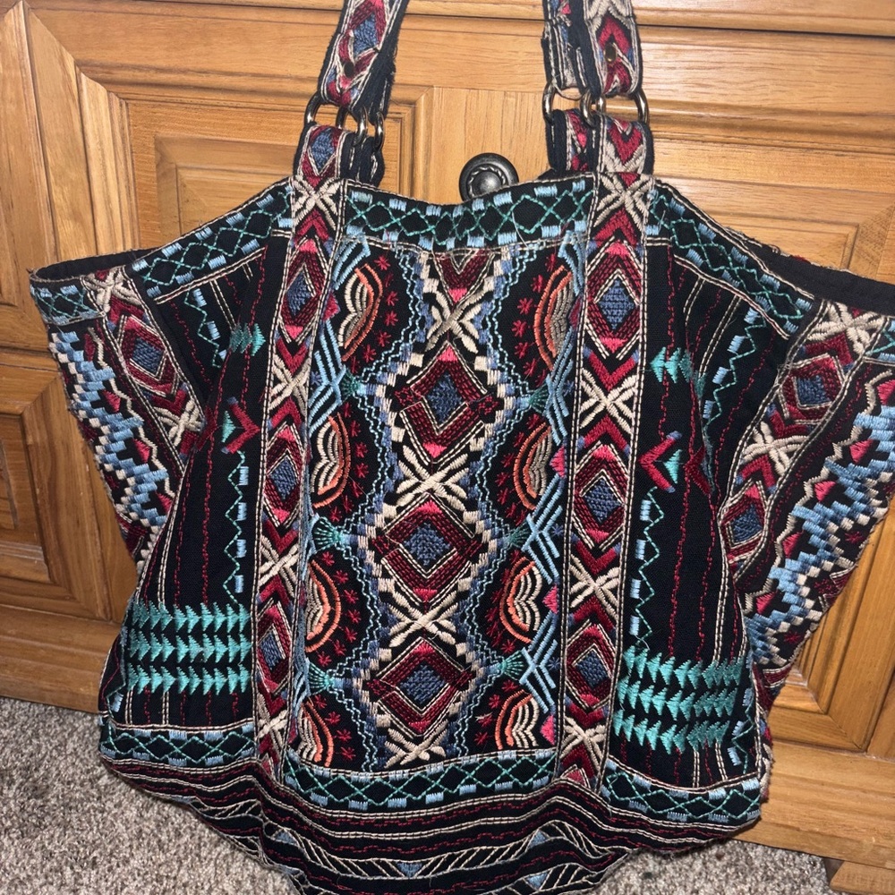Johnny Was Multicolor Embroidered Shoulder Bag